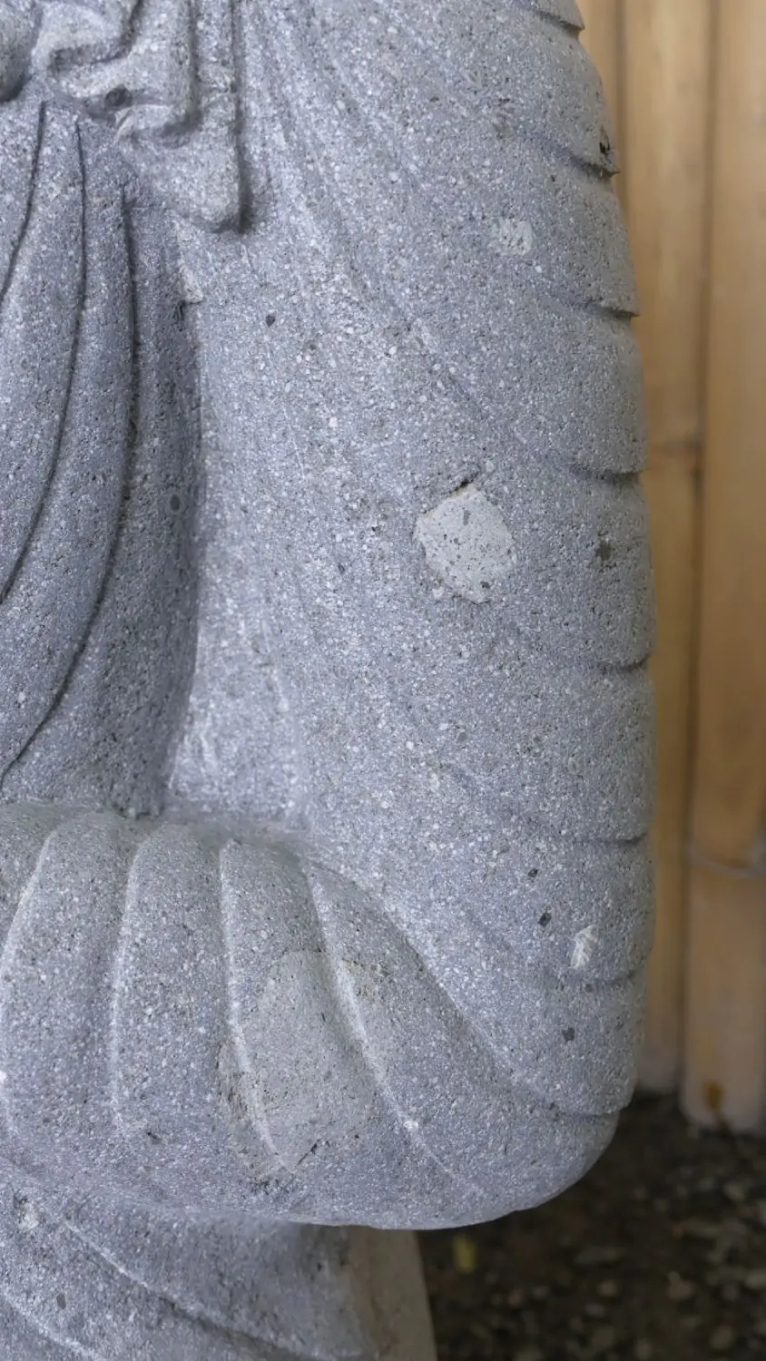  Product image 4 of the product “Seated Buddha, position Dharmachakra, 67 x 47,5 x 98 cm, riverstone grey ”